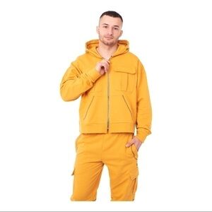 𝅺2005 Cargo Zip Hoodie yellow